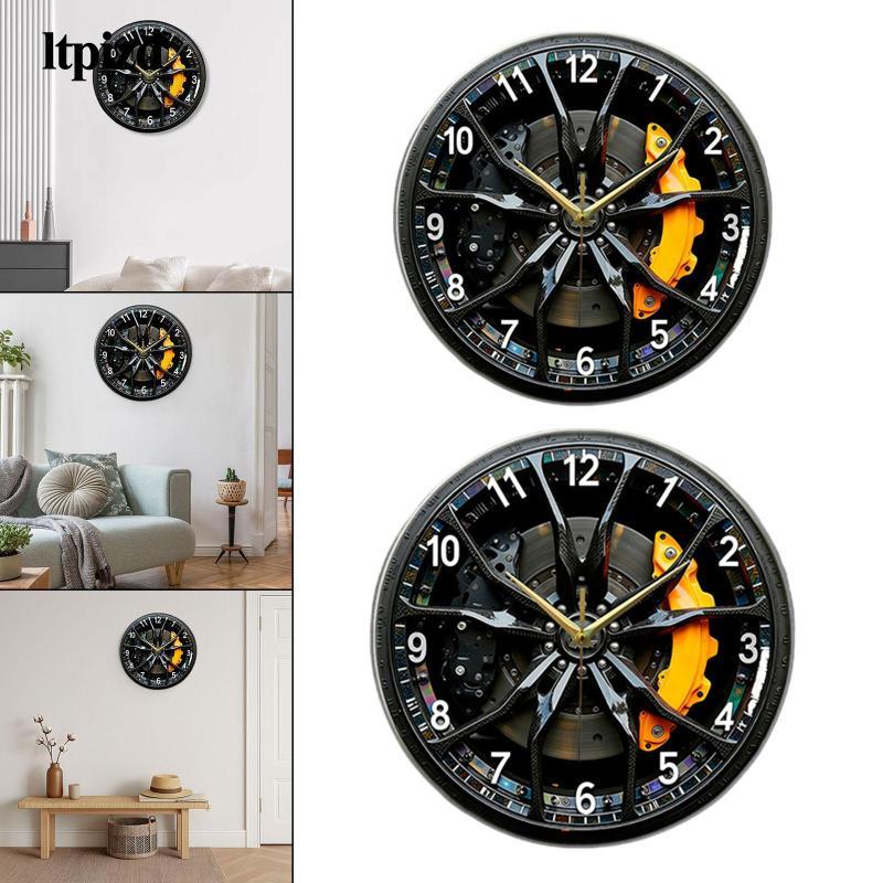 Garende นาฬิกาแขวนอะคริลิคที่ทนทานเงียบควอตซ์ล้อรถแฟชั่น Creative Timepiece สําหรับตกแต่งห้องนอน