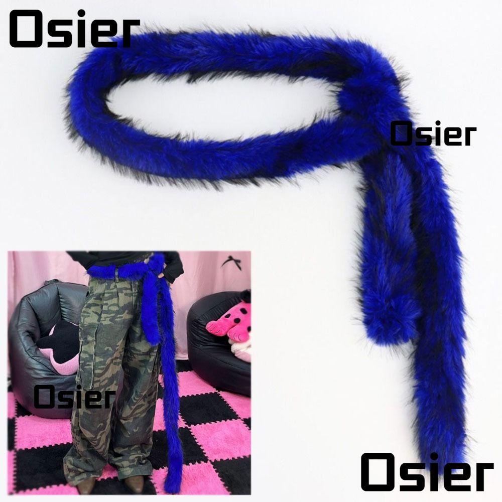 OSIER Soft Plush เข็มขัด ฟลัฟฟี้ วอร์ม เพิร์ค แฟร์ สไตล์ฮาราจูกú Y2K สำหรับกางเกงยีนส์