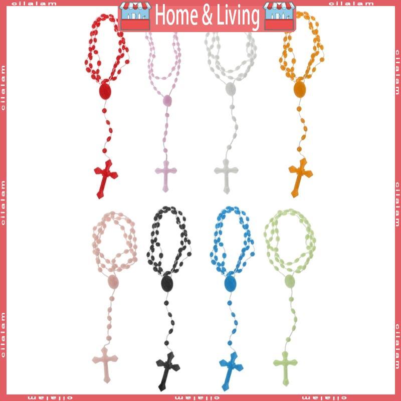 CI สีสุ่ม Noctilucent Crosses สร้อยคอ คาทอลิกism สวดมนต์ทางศาสนา Crosses