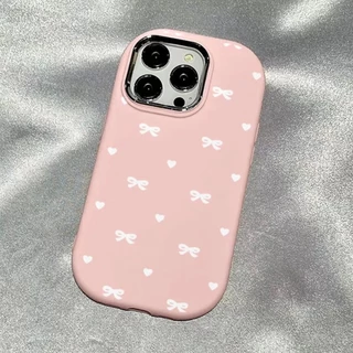 🔥สินค้าพร้อมส่ง! 🎀💖 เคสโบว์หัวใจ สีพาสเทลสไตล์Ins เคส iPhone 17/17 Pro/17 Pro Max 16 15 14 13 12 11 เคสคุณภาพสูง