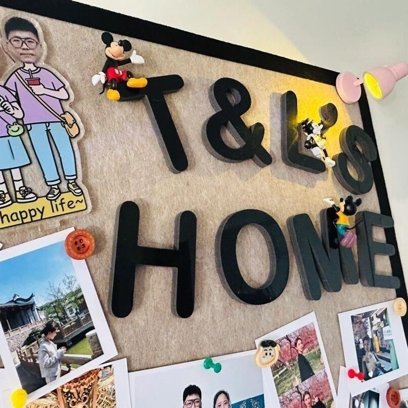 Xiaohongshu diy Felt Board Cork Board Photo Wall home Letter ตกแต่งกระดานข้อความ Bulletin Board Lett