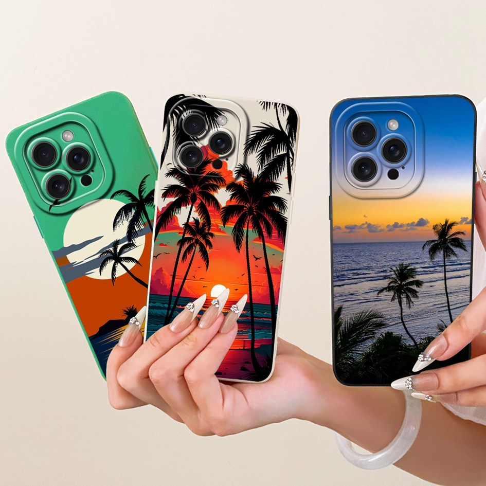 กล้องสําหรับ iPhone 14 Pro A2890 A2650 A2889 / 14 Pro Max A2894 A2651 A2893 ปลอกแฟชั่น Sunset ดอกไม้