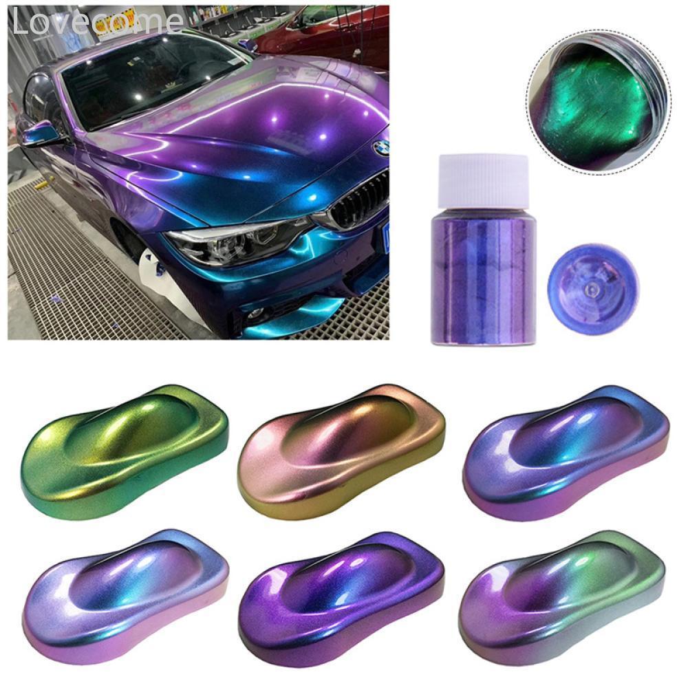 Lovecome 10g รถ Chameleon Pigment Powder เปลี่ยนสี Pigment ตกแต่งรถ Pearlescent Pigment Powder B4W4