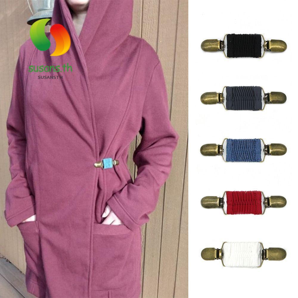 SUSANS Fit Dress Cinch Clips, for Women Kids Dark red Color Cardigan Collar Clip, Multifunctional Cl