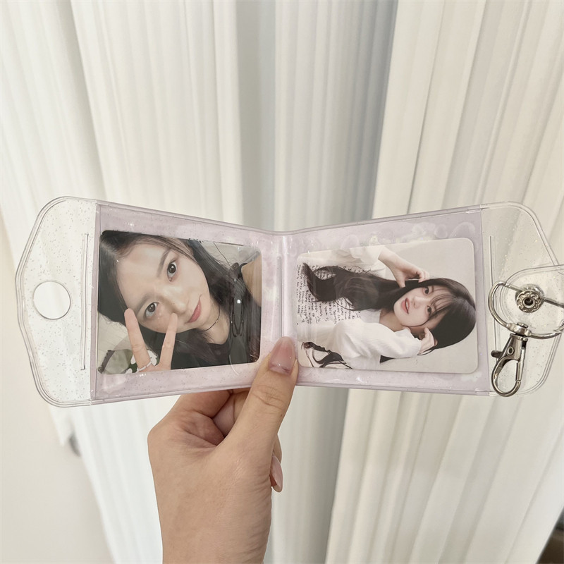 Love Note ช่องเสียบการ์ดคู่ 10 ซม. Photo Snap Card Holder Star Chasing Photo Card Campus Card Bus Card Storage Bag จี้ ราคา ถูกที่สุด ดีลบีเคเค แกลเลอรีภาพที่ 5