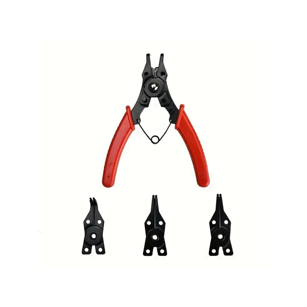 4-in-1 snap ring pliers set Shell ring pliers multifunctional crimping detachable pliers head snap r
