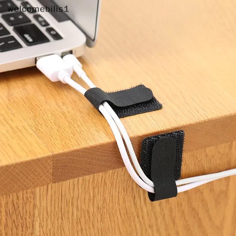 Welcomebilis1] 10pcs Reusable Cable Organizer ตารางสายไฟ Tie Organizer Self กาวเชือกผู้ถือสายไฟป้องกันสายใหม่