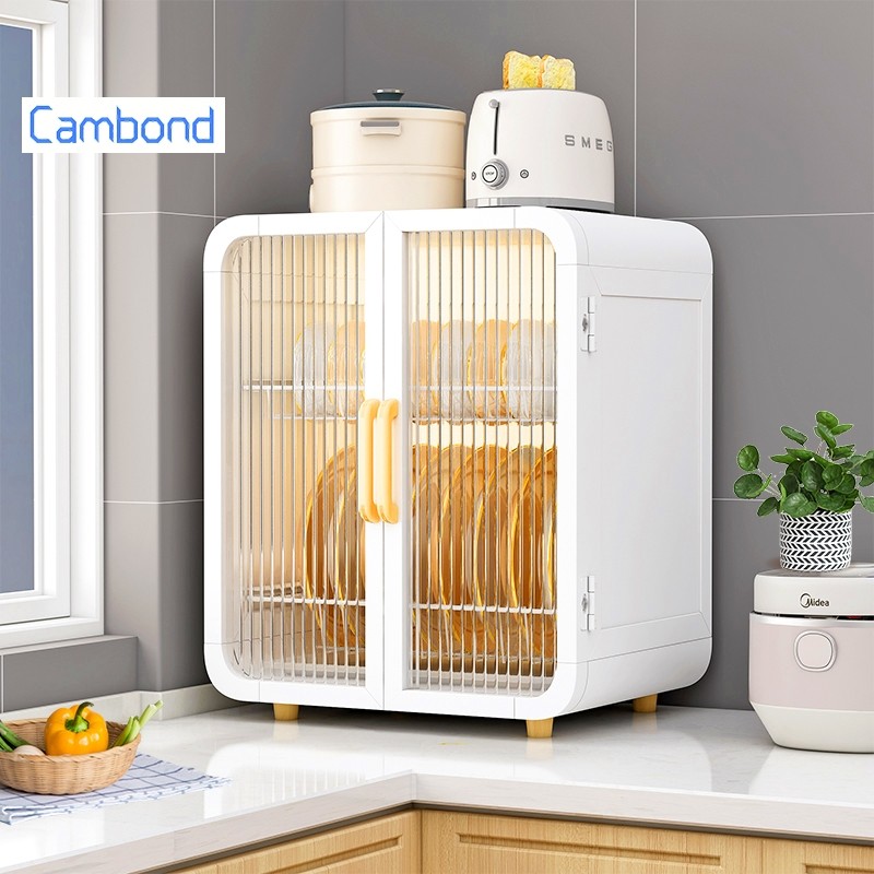 Cambond ตู้เก็บจานพร้อมประตู กันแมลง กันฝุ่น 2-3 ชั้น คาร์บอนสตีล กันสนิม แข็งแรงทนทาน ตู้เก็บของในครัว ที่วางจาน ที่คว่ำจาน