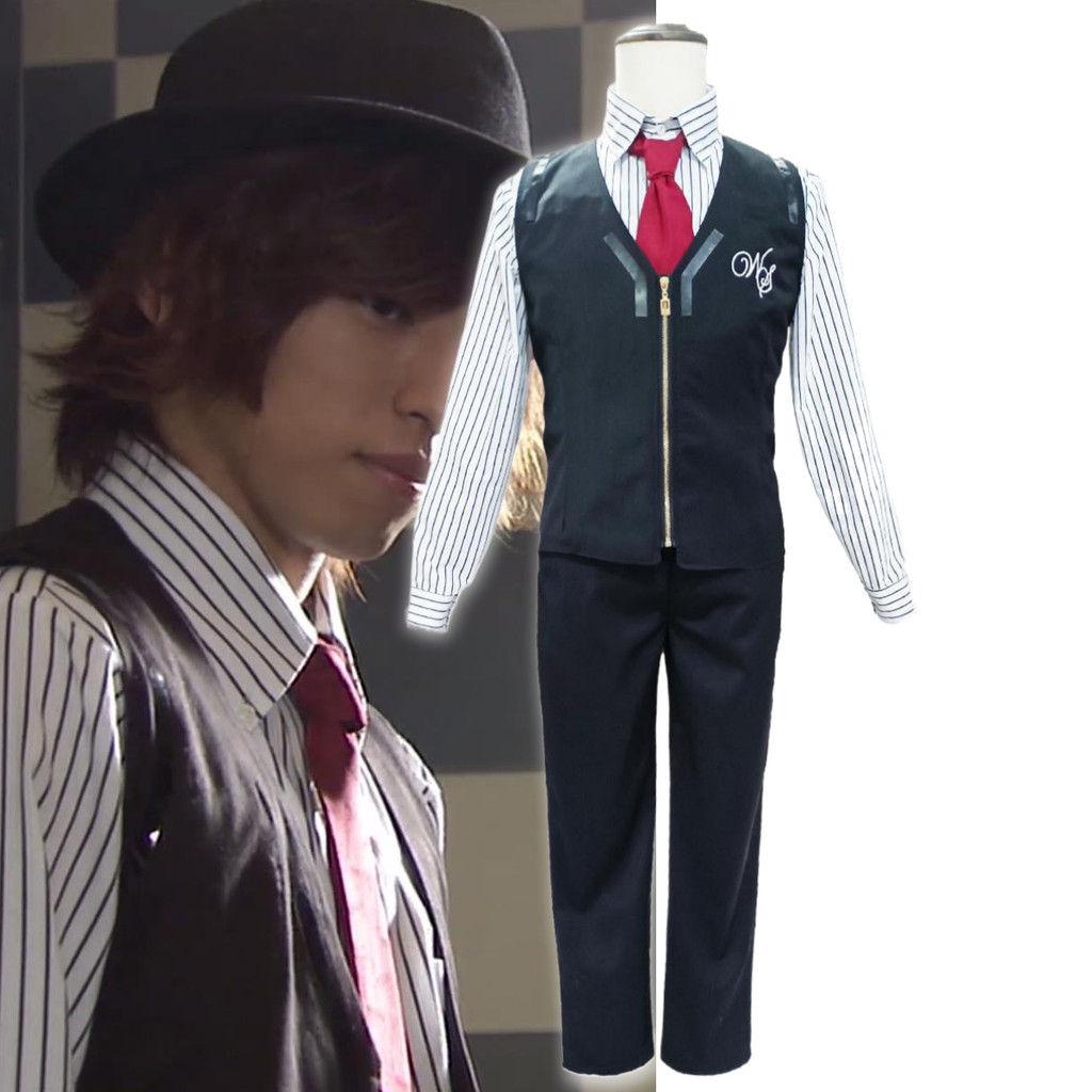 ชุดคอสเพลย์ Kamen Rider W Shotaro Hidari: ชุดนักสืบสำหรับผู้ชาย พร้อมเสื้อกั๊ก และหมวก
