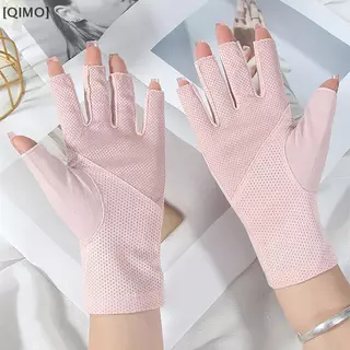 [QIMO] 1 คู่ Anti UV ถุงมือเล็บ UV เจลโล่ถุงมือ Fingerless ทําเล็บมือเล็บเครื่องมือ LED โคมไฟเครื่องเป่ารังสีมือ null