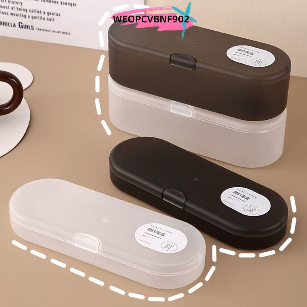 WEOPCVBNF902 กล่องเก็บของ,ดินสอวางซ้อนกันได้โปร่งใส,พลาสติกอเนกประสงค์ความจุขนาดใหญ่กล่องปากกาของขวัญ