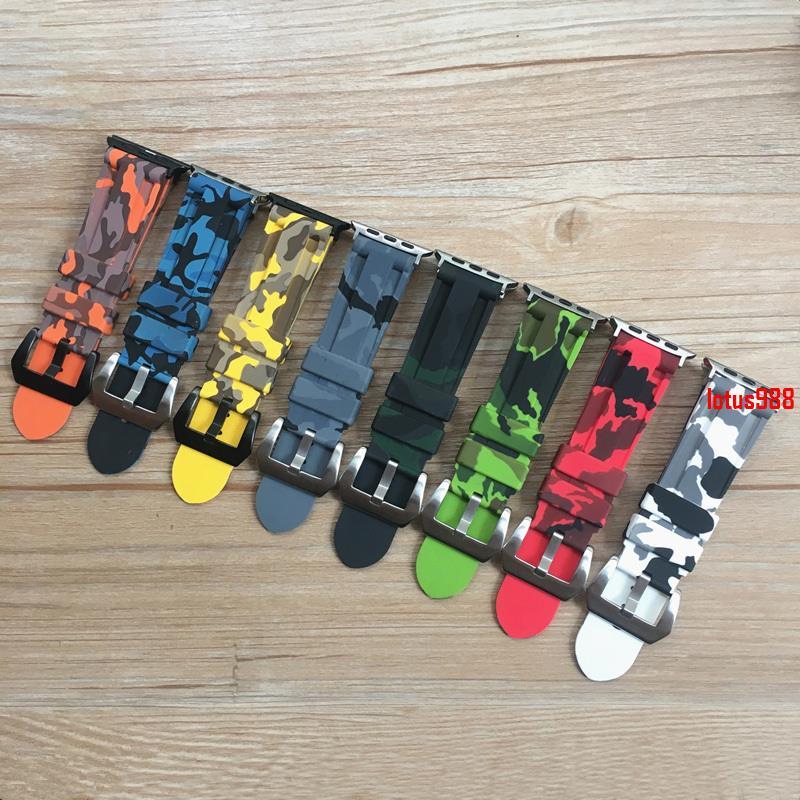 Hair ลายพราง apple watch Strap apple watch 3 4th Generation iwatch สายยาง 42mm 44mm+ff1