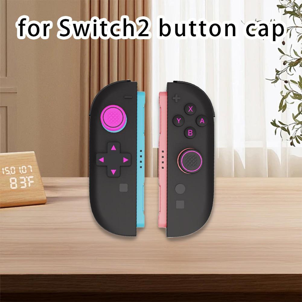 ซิลิโคนนุ่ม D-pad Cross ปุ่ม Abxy สติกเกอร์ผิวสําหรับ Nintendo Switch 2 Joy-con Thumb E0p1