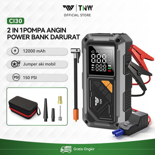 TNW CI30 Jump Starter Pompa Ban Motor Dan Pompa Ban Mobil Elektrik Jumper Aki Mobil Power Bank  Lampu Led Jumper Aki 12000 mAh