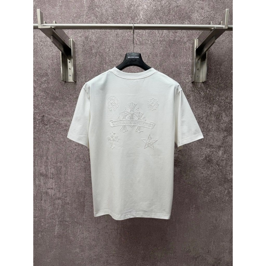 สินค้า ch Casual Match แขนสั้นหลวมรอบคอ oss หัวใจฤดูใบไม้ผลิฤดูร้อน Luo ผู้ชายผู้หญิง Heavy เสื้อผ้า