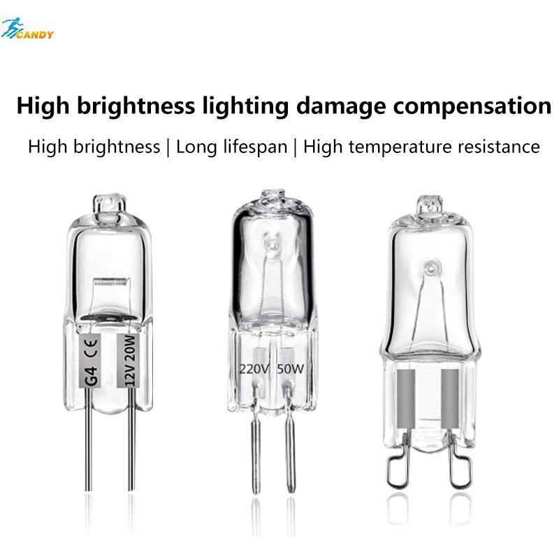NDY 12V 220V 2-Pin ประเภท G4/G5.3/G9 โคมไฟฮาโลเจนไฟ 20W/25W/35W/40W Clear แต่ละหลอดไฟสําหรับตกแต่งบ้