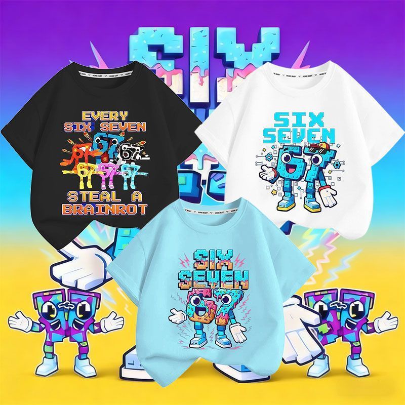 Brainrot Girls Steal Brain Red Shirt Game q12067 Short-Sleeved tsteal Mens Top Mountain Sea Classic 