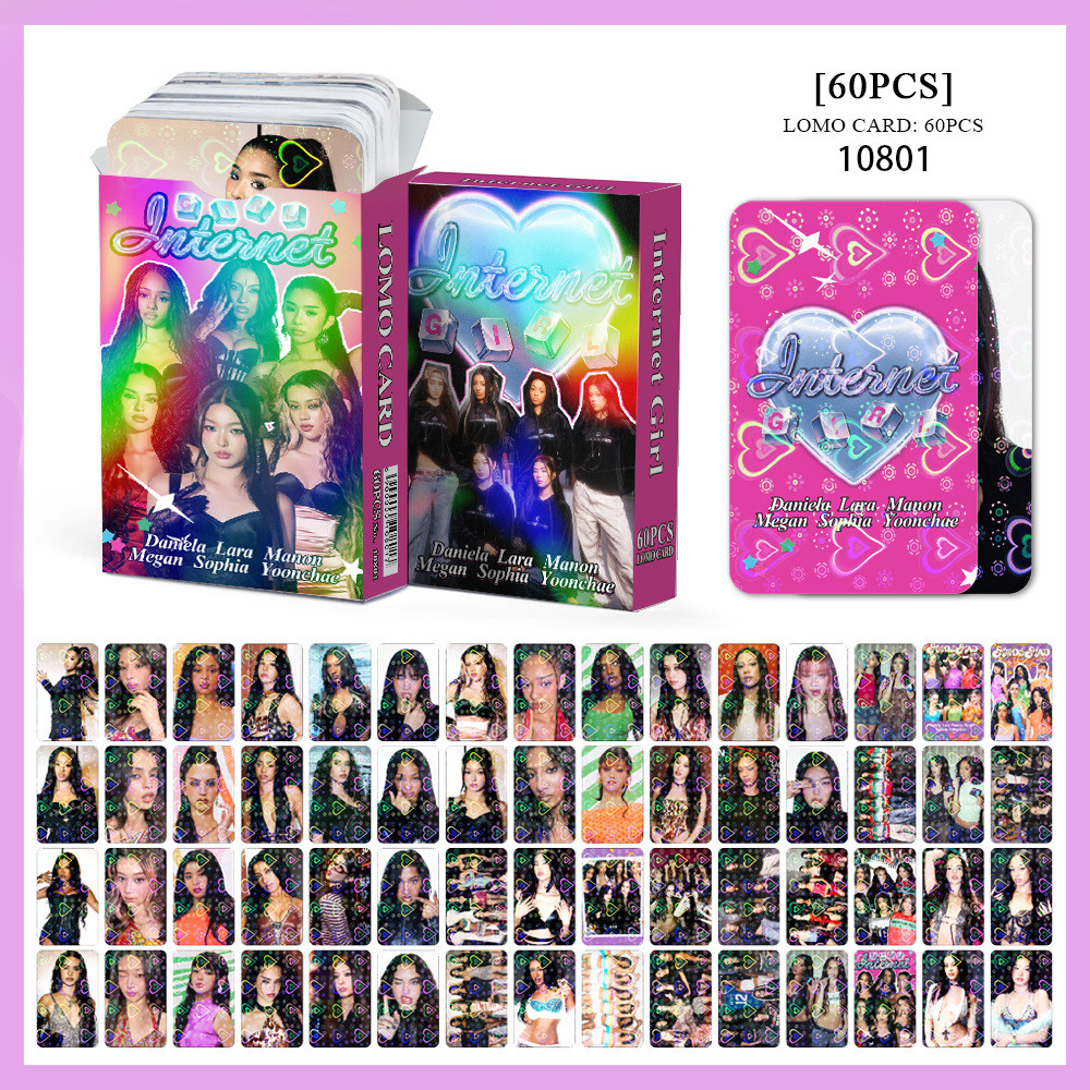 30-124 ชิ้น KATSEYE โปสการ์ดเลเซอร์รูปหัวใจ 2026 คําอวยพรฤดูกาลอินเทอร์เน็ตสาว Lomo การ์ด SOPHIA DAN