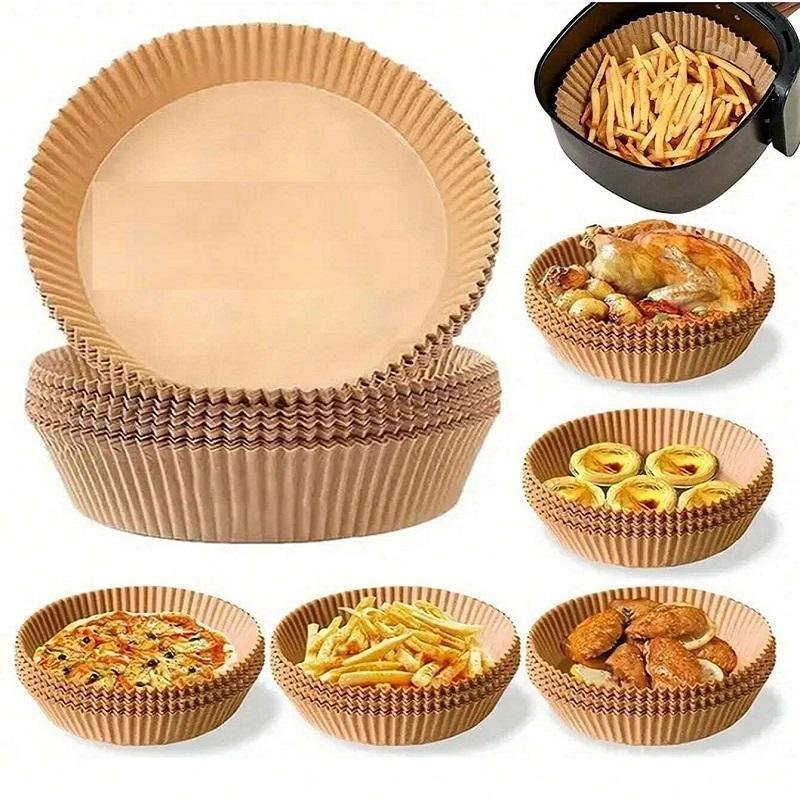 Air Fryer Baking Parchment, 1 Set Disposable Air Fryer Paper Liner for Air Fryer Basket, Non-stick, 