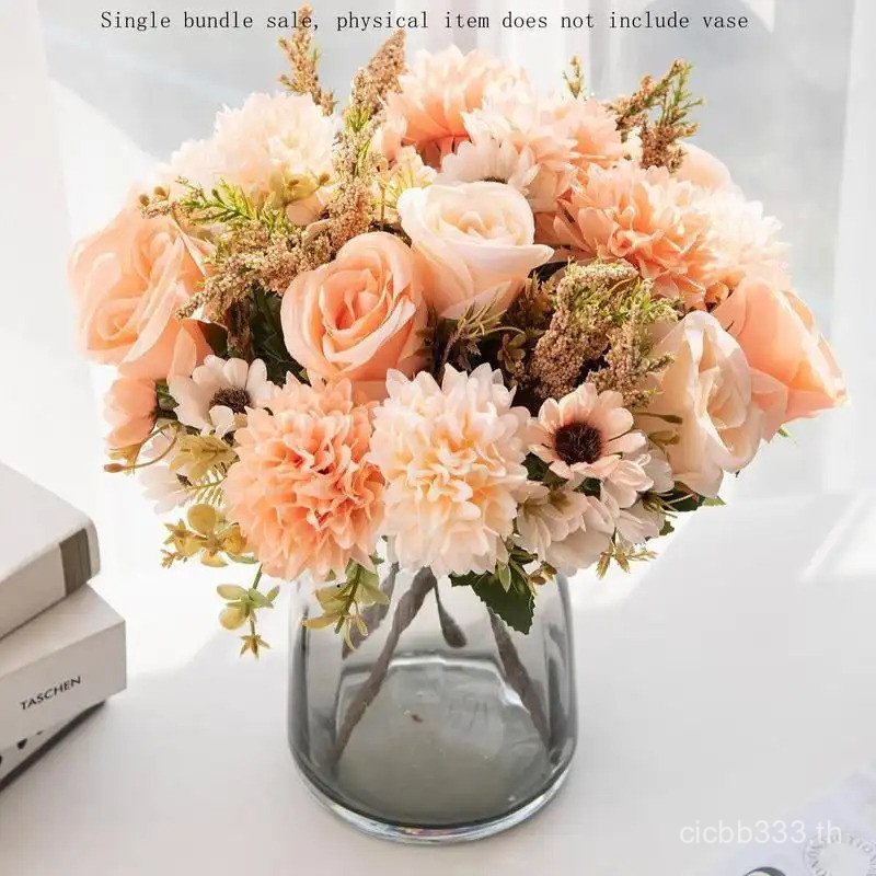 Artificial Flower Decoration, Faux Rose & Peony Bouquet, Decorative Dahlia Flowers, DIY Fake Flowers