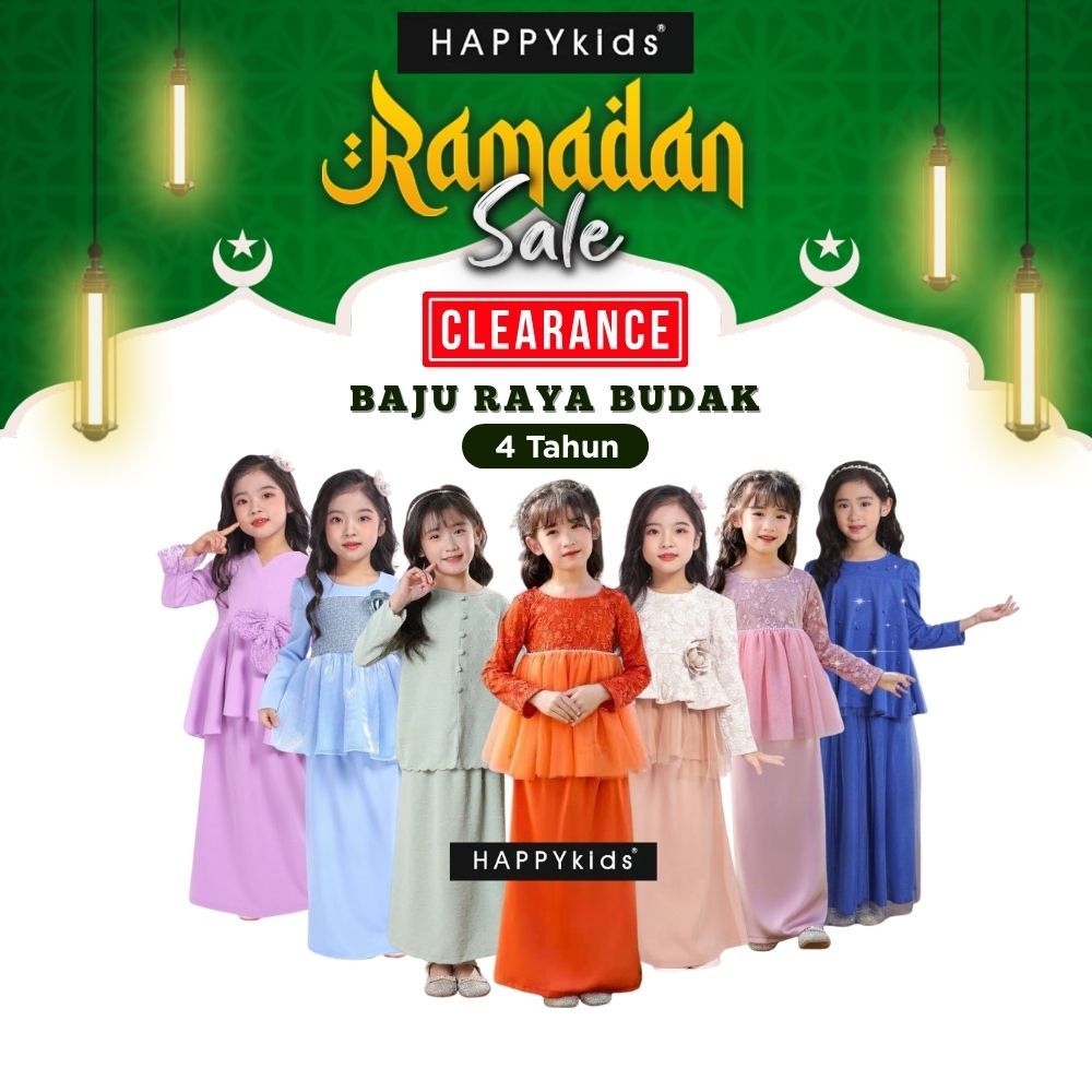 4Y CLEARANCE RAYA ราคา FALL Baju Raya 2026 Happykids ชายหญิงเด็ก Muslimah
