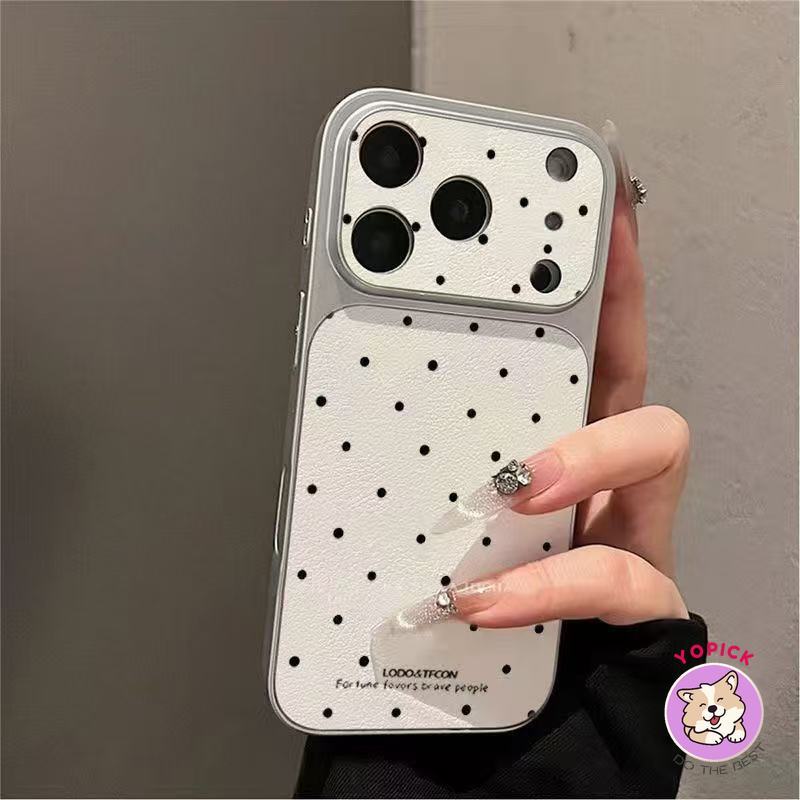 เคสโทรศัพท์ลายจุดเรียบง่าย Iphone 17 Pro Max iPhone 16 Pro 16 Plus ผิว 15 Pro Max ปกซิลิโคน 14 Pro ป้องกันการตก 13 รุ่นหญิง คลุมเต็มตัว หน้าต่างขนาดใหญ่ KNTP