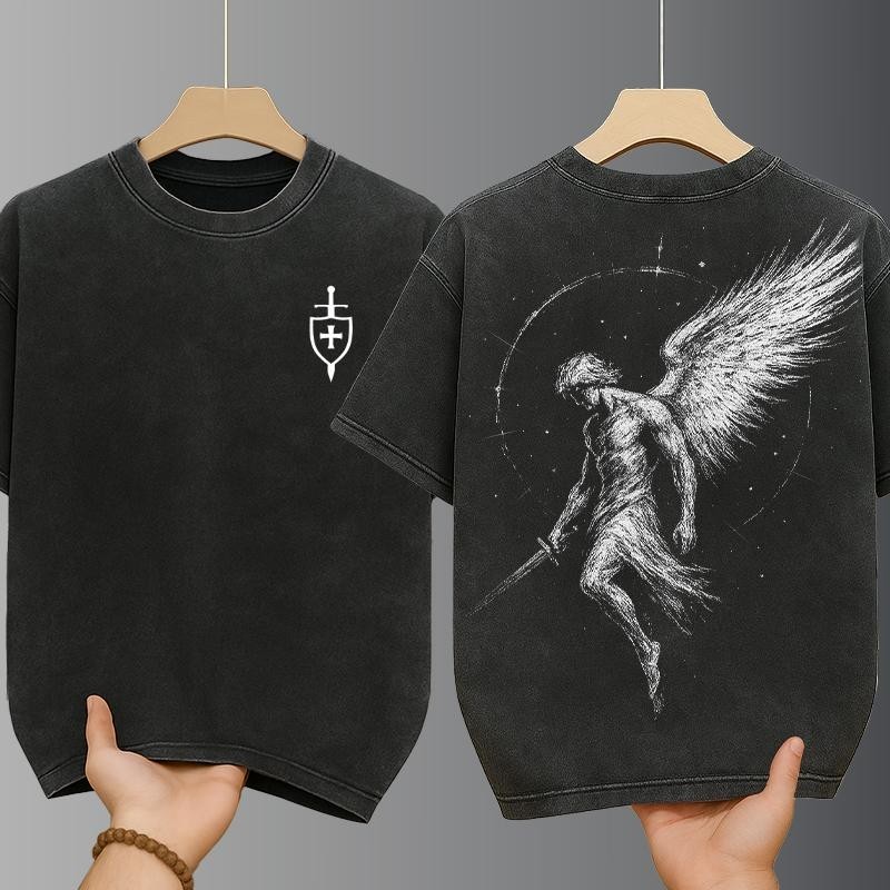 Fanfei Bleach T-Shirts เสื้อเชิ้ตฟอกขาวทรงโอเวอร์ไซส์เท่ๆ สำหรับผู้ชาย สไตล์ฮิปฮอปสุดเท่ ผ้าฝ้าย 100% คอกลม แขนสั้น