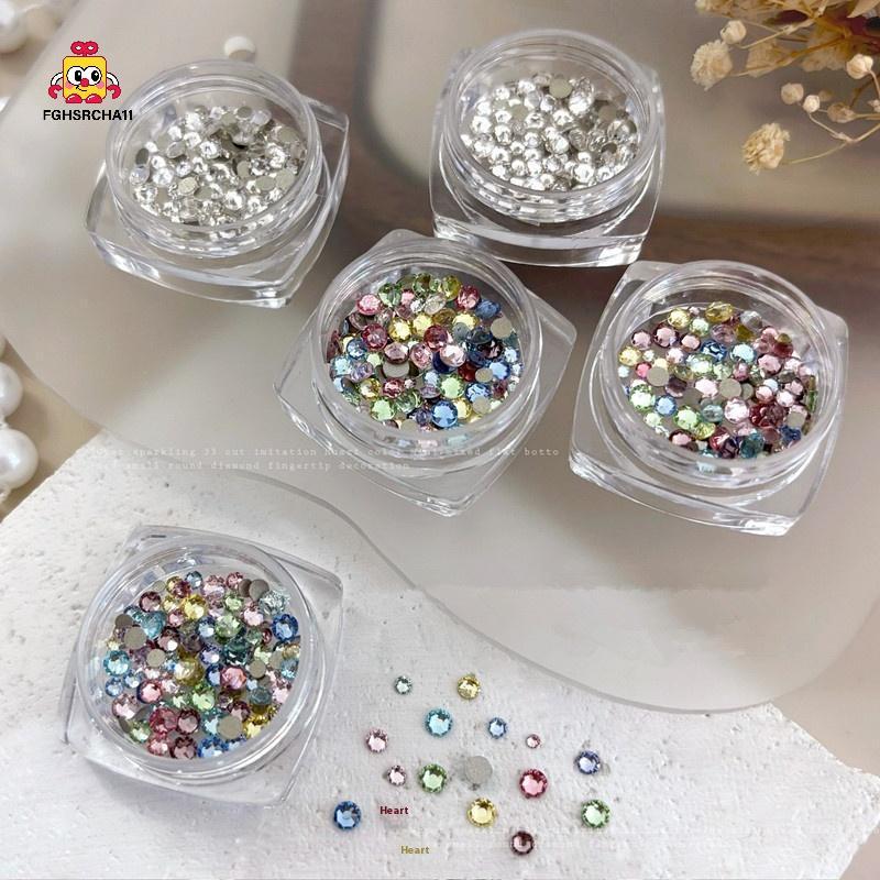 FG 100PCS Sparkle Glitter สีสันสีขาว Mini คริสตัลเพชรแบน Rhinestones Decor Charms HS