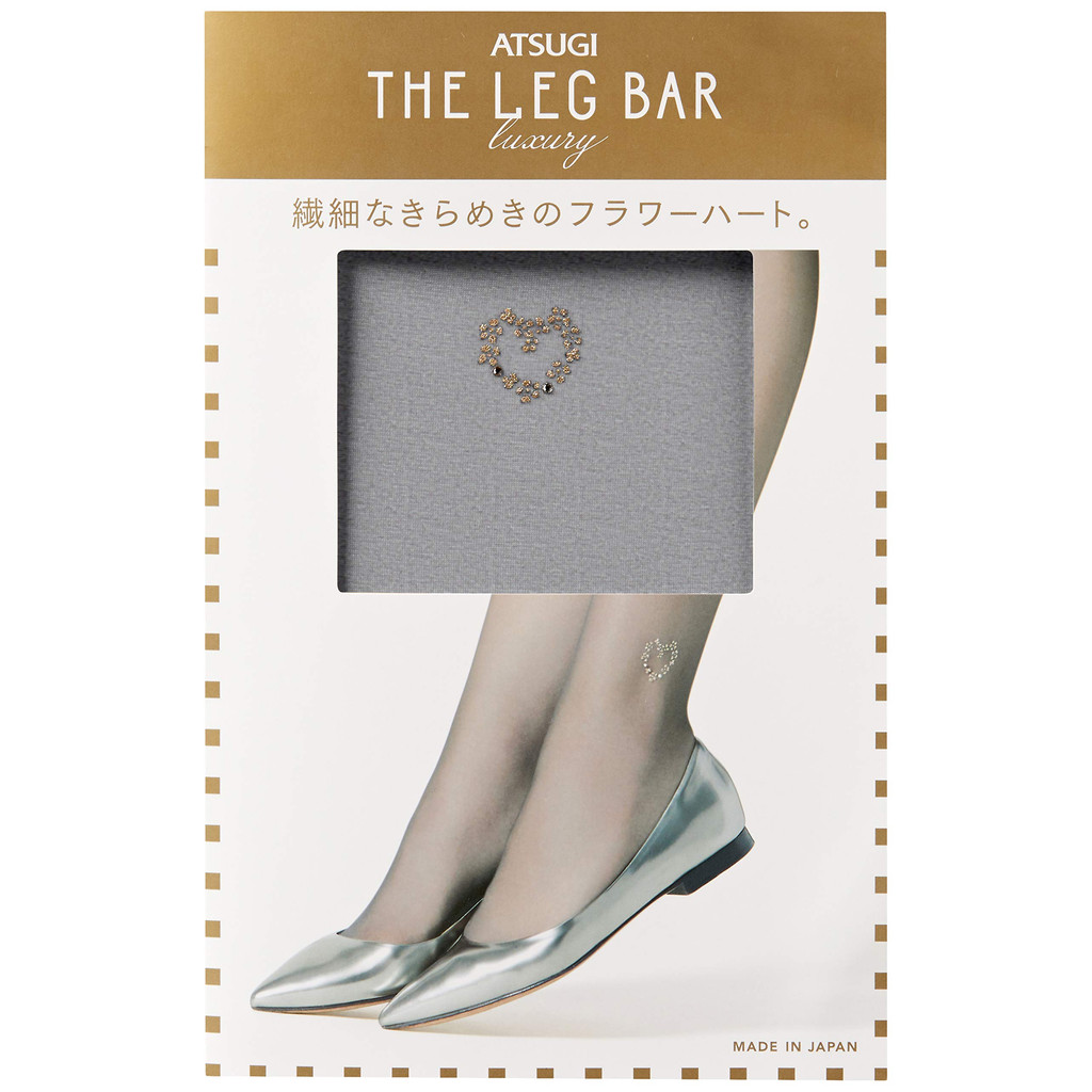ATSUGI(อัทซึกิ) レディース ATSUGI THE LEG BAR(อัทซึกิ เดอะ เลกบาร์) ลายดอกไม้หัวใจ ถุงน่อง