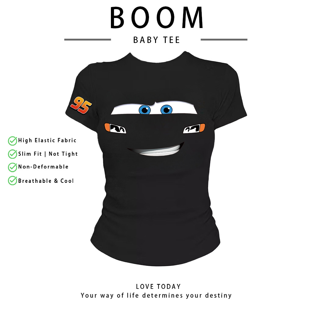 BOOM สื้อยืดน่ารักๆ ผ้าดีนิ่มไม่บาง เสื้อยืดสกรีนลายรถ