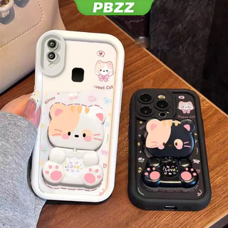 PBZZ FOR เคส เคสสําหรับ vivo v9 vivo v11i vivo y95 vivo y91 vivo y91i เคสโทรศัพท์ Softcase ซิลิโคนกันกระแทกปกดีไซน์ใหม่ความงามการ์ตูนแมวพร้อมที่วางสําหรับกระจก JTMMZJ01