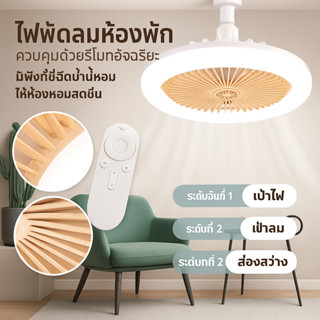 🕐ส่วนลดมีเวลาจำกัด🚀ไฟพัดลมLEDมีแผ่นน้ำหอมในตัว /ไฟพัดลมLED พ…