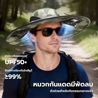 หมวกพัดลม ระบบโซล่าเซลล์ แรงลม 3 ระดับ ชาร์จไฟได้ ใช้สำหรับเดินป่า หมวกตกปลา Solar cell fan hat fashion