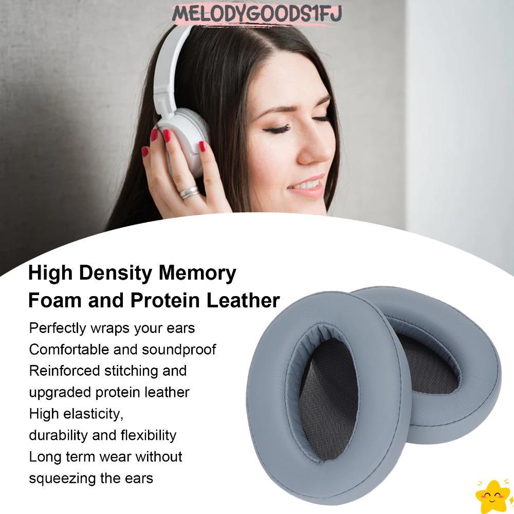 MELODYGOODS1FJ 2PCS เปลี่ยนแผ่นรองหูฟัง,โปรตีนหนังเสียงแยกหูเบาะ,ทนทานComfort Softหูฟังแผ่นรองหูฟังส