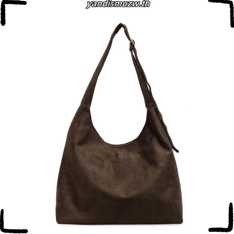 (**พร้อมส่ง) knack.bag - Hobo (L) - Dark Brown (สีน้ำตาลเข้มหนังกลับเทียม)