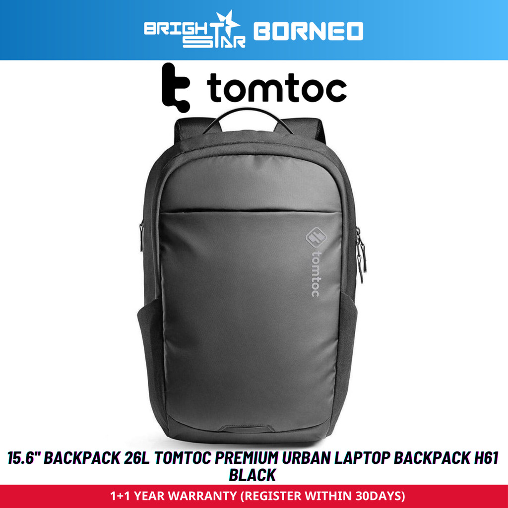 TOMTOC Premium Urban Laptop Backpack H61 - สีดํา
