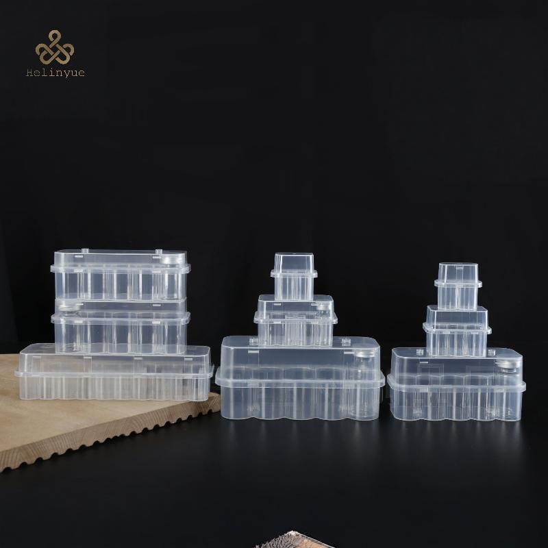HELINYUE 4/10 ชิ้น Staable พลาสติก Microtube กล่องเก็บ 3ML 2/4/6/24-Slot Vial Storage Case Clear ตู้