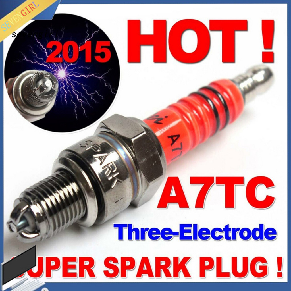 SEV 1 PC Spark Plug A7TC A7TJC 3 Electrode GY6 50cc-125cc Moped สกู๊ตเตอร์ ATV Quads
