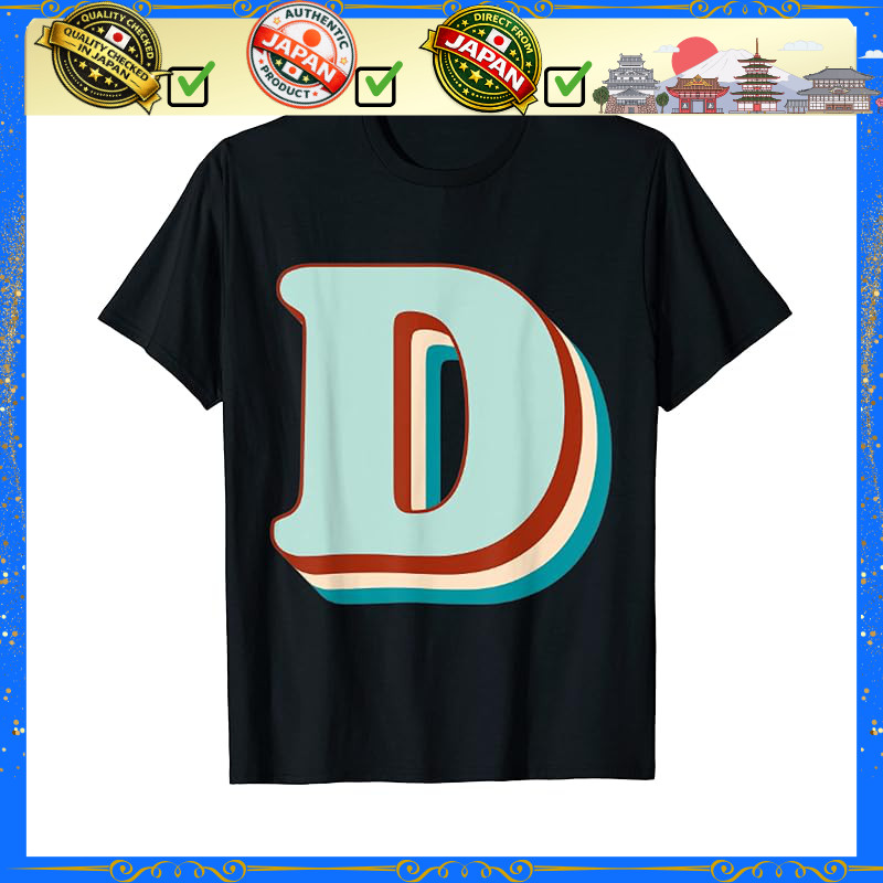 Retro Initial D Alphabet Monogram Vintage Letter T-Shirt