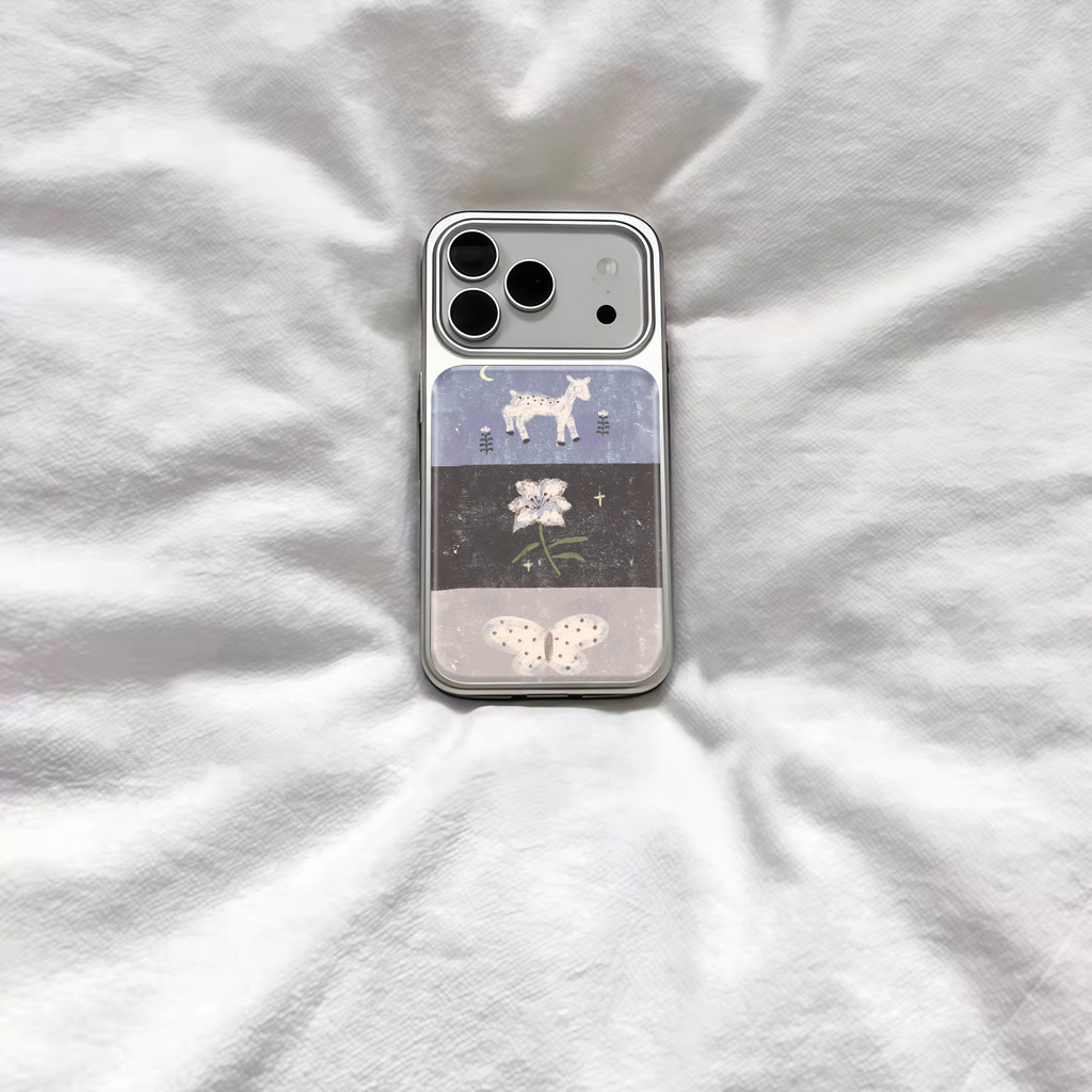Huiwanju retro lamb ไฟฟ้าเงินสําหรับ iPhone17promax โทรศัพท์มือถือกรณี ip16/15pro/14 น./13/12/11 กรณีป้องกัน