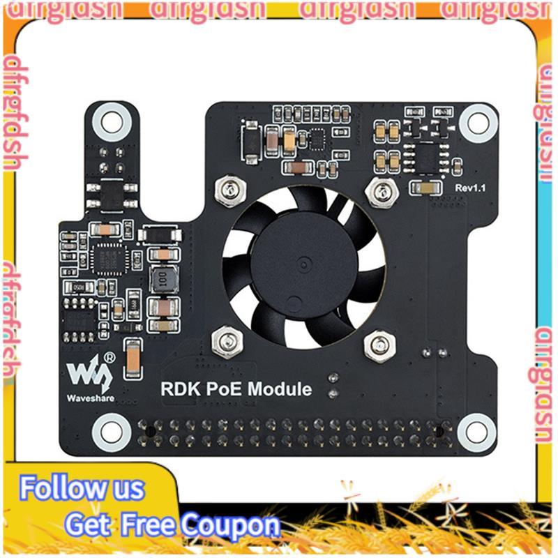 D & FWaveshare สําหรับ RDK X5 PoE HAT พร้อมพัดลม + Heatsink สําหรับ D-Robotics RDK X5 เมนบอร์ด IEEE 