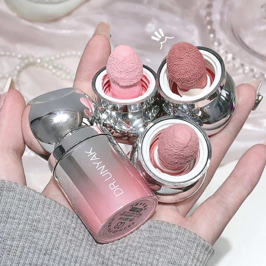 LIQUID BLUSH BOW บลัชเนื้อครีม Cushion หัวฟองน้ำ สีชมพูละมุน เบลนด์ง่าย แก้มใสฉ่ำวาว ติดทนนาน ไม่เป็นคราบ ลุคสาวเกาหลี