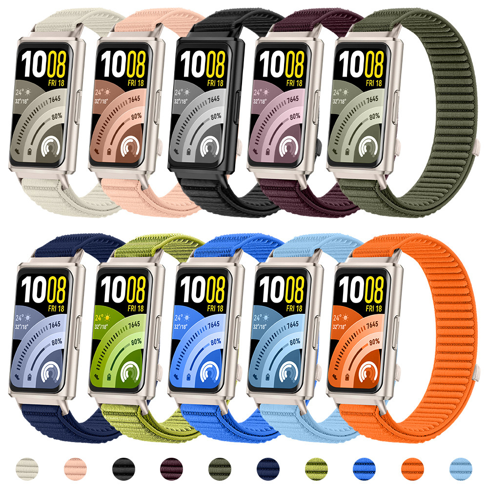 กีฬาสายรัดไนลอนสําหรับSmartwatch Huawei Band 11/11 ProสายรัดBreathable Repalcementเข็มขัดอุปกรณ์เสริมสําหรับHuawei Band 10 9 8 NFC