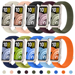 กีฬาสายรัดไนลอนสําหรับSmartwatch Huawei Band 11/11 ProสายรัดBreathable Repalcementเข็มขัดอุปกรณ์เสริมสําหรับHuawei Band 10 9 8 NFC