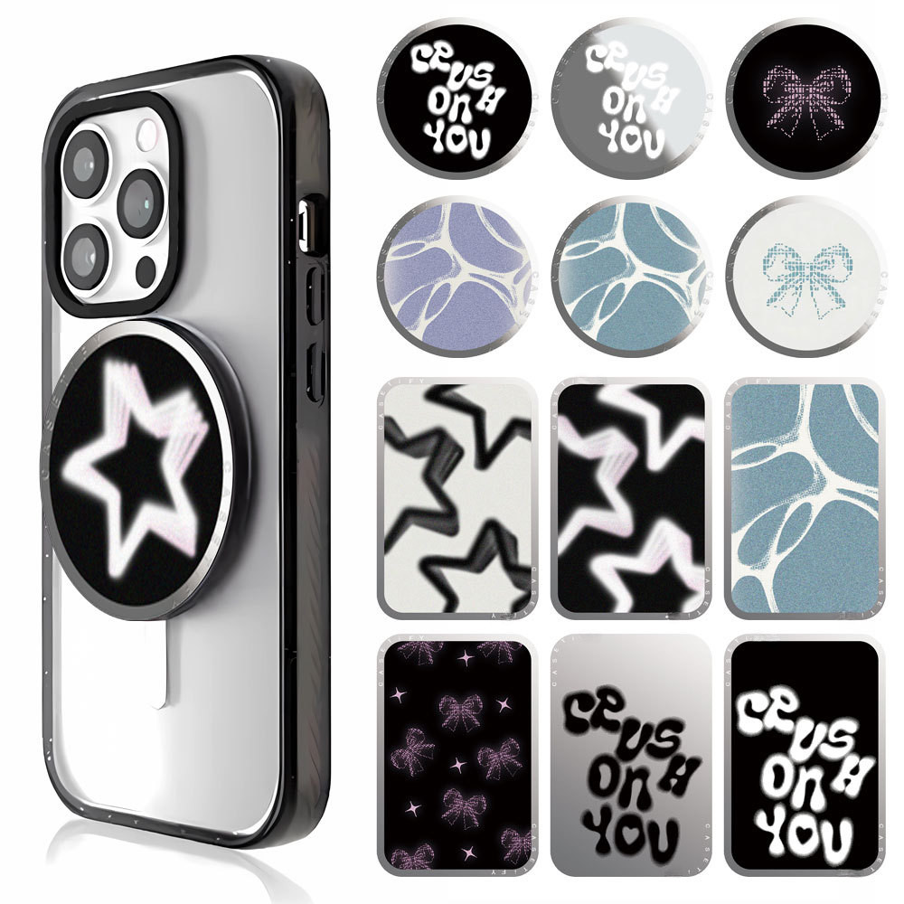 Speicial Fashion ใหม่ Crush on you Letter Picture Holder Bracket Mobile Magnetic Bracket ที่วางแหวน 