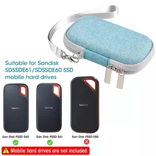 เคสแข็งสําหรับ SanDisk E61 / E60 แบบพกพา SSD 500GB 1TB 2TB, กระเป๋าเดินทางฝาครอบป้องกันถุงเก็บ (ไม่รวม SSD)