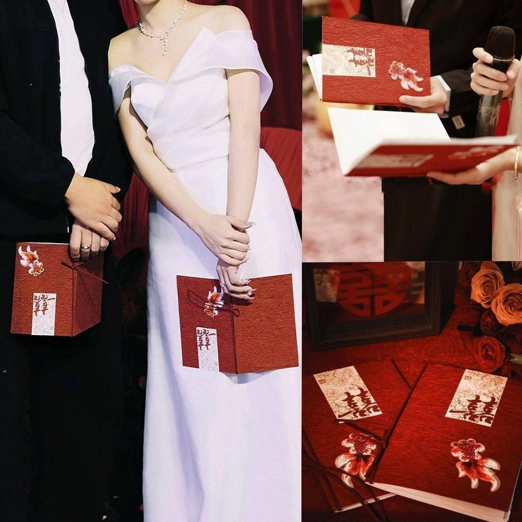 High-End Simple Vows Swear Card Speaking Card Original Design ใหม่จีนงานแต่งงาน Vow Card Hand Card ก