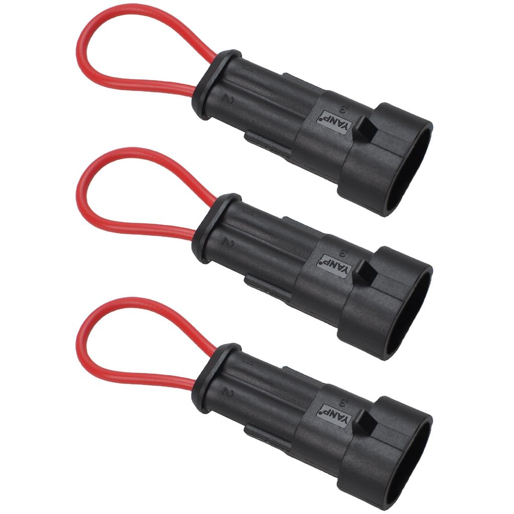 (3-Pack) Seat Safety Switch Bypass Plug ใช้งานร่วมกับรถแทรกเตอร์ Kioti & Bobcat CT Series, 2-Pin กัน