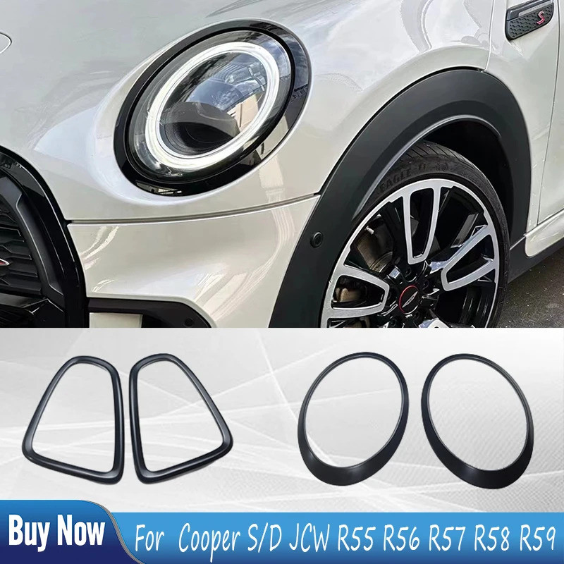 สําหรับ BMW MINI Cooper S JCW R55 R56 R57 R58 R59 สีดําไฟหน้ารถหัวไฟท้ายด้านหลังโคมไฟกรอบแหวนสติกเกอ