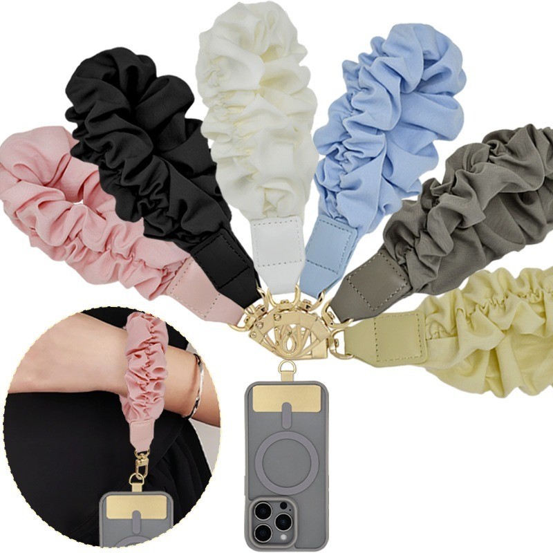 Scrunchie สายคล้องโทรศัพท์มือถือยืดหยุ่น Wristlet ที่วางโทรศัพท์ Anti-Lost Phone Lanyard สําหรับผู้หญิง Universal สําหรับสมาร์ทโฟนทุกรุ่น